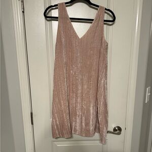 Loft crushed belvet pink dress